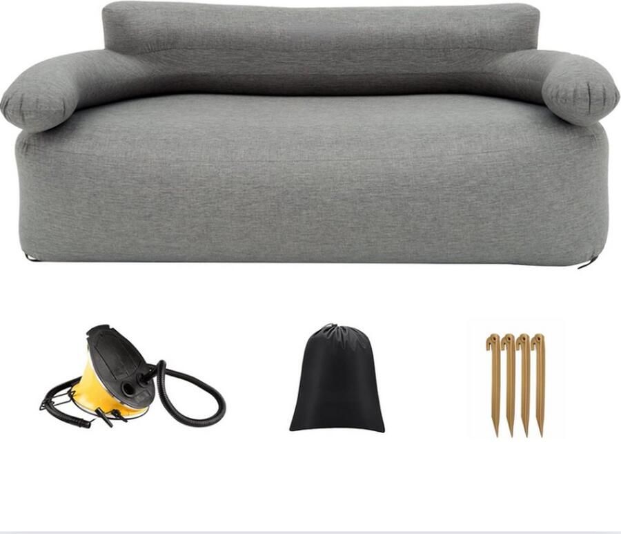 GUTEC Opblaasbare Bank Ergonomisch Ontwerp Met Rug- en Armleuning Opblaasbare Sofa Voor Binnen en Buiten 2-3 Personen