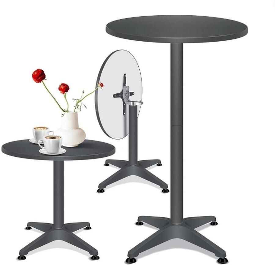 GUTEC Staantafel Partytafel 2-in-1 Opklapbaar Buffettafel Inklapbaar