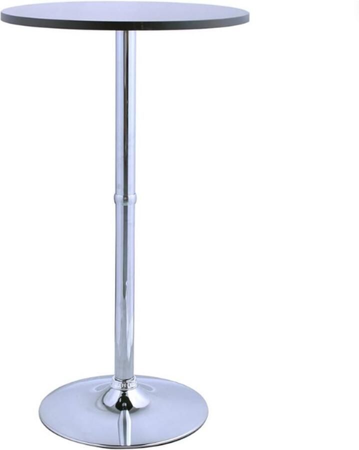 GUTEC Staantafel Partytafel Met MDF Blad Buffettafel 105 cm Hoog Ronde Zwarte Tafel Ø60 cm Eenvoudige Montage