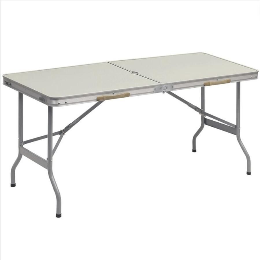 GUTEC Uitklapbare Tafel Plooitafel of Klaptafel Verstelbaar en Opvouwbaar Inklapbare Picknicktafel Camping Licht & Draagbaar Grijs Wit