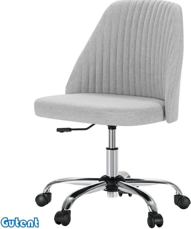 Gutent bureaustoel Zonder armleuningen verstelbare draaistoel met wielen Grijs