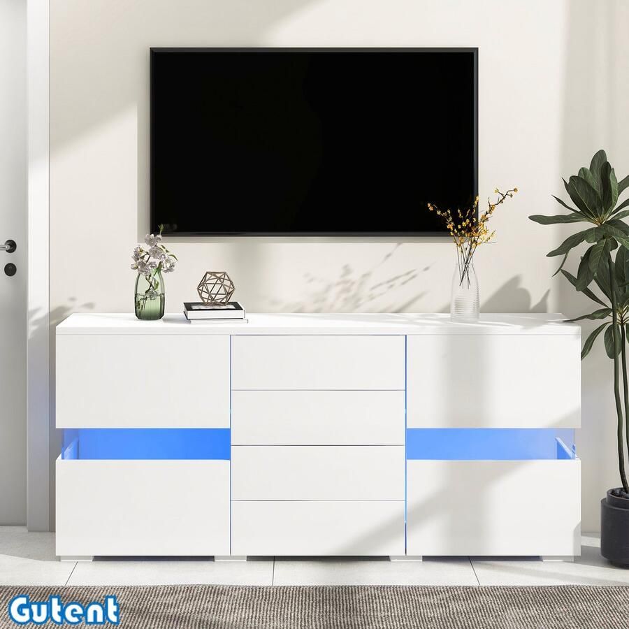 Gutent Dressoir Hoge helderheid Wit met 16 gekleurde LED-lampjes