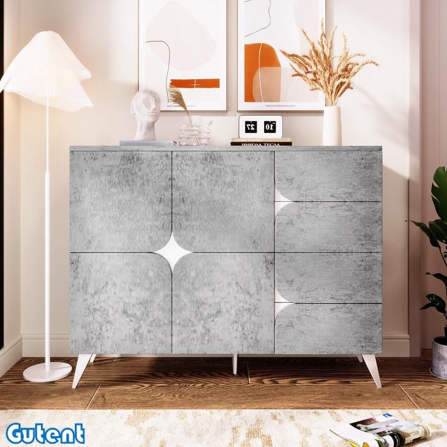 Gutent Dressoir met lade met speciale paneelvorm Grijs