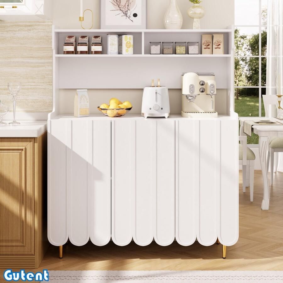 Gutent Dressoir Open Planken Wit (120 x 40 x 151 cm)