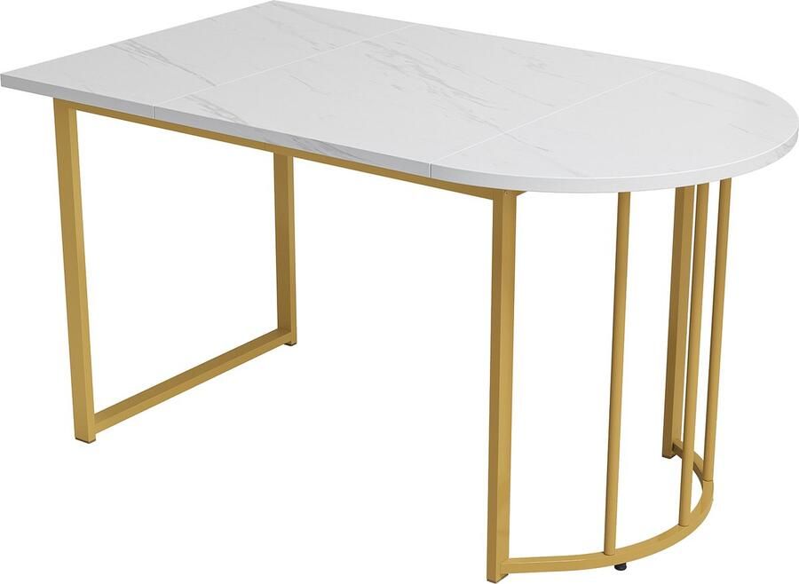 Gutent Eettafel met Metalen poten Stevig metalen frame in MDF Moderne marmeren eettafel voor 4-6 personen woonkamertafel ontbijttafel in de keuken