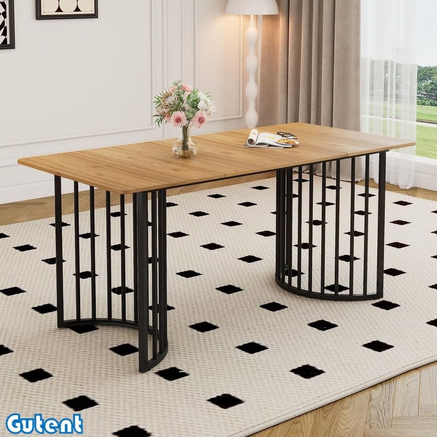 Gutent Eettafel voor 4 personen-Houten eettafel-140×80 cm-Moderne stijl-Houten kleur