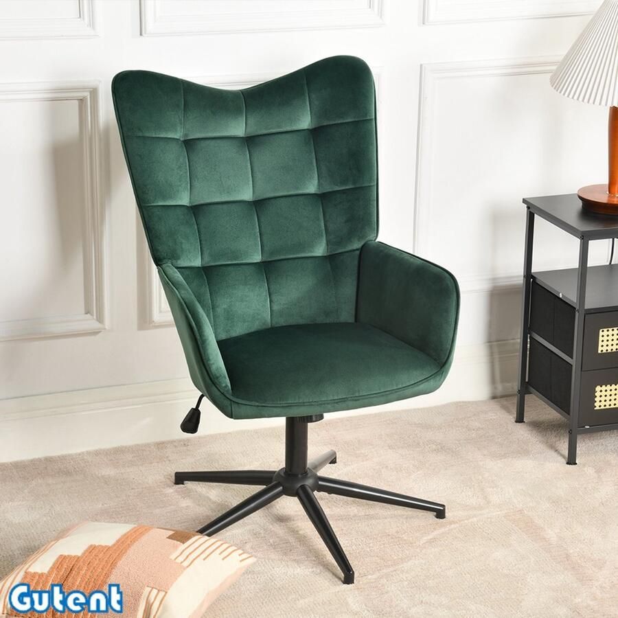 Gutent Fauteuil Groen Fluwelen stof Gestoffeerde zitting