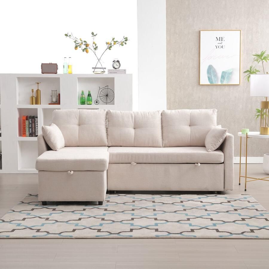 Gutent Sofa Modulaire combinatie -L-vormige modulaire sofa -Omkeerbaar -Met opbergbank -Beige