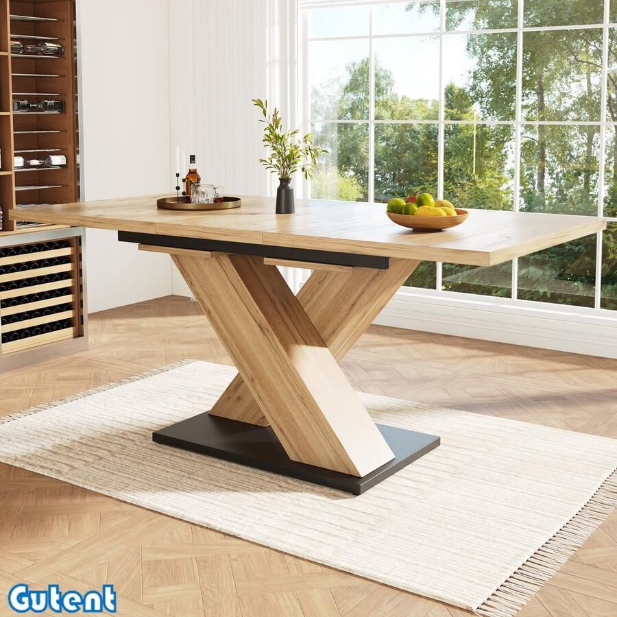 Gutent Uitschuifbare eettafel-119-158 5×80 cm-Houten eettafel