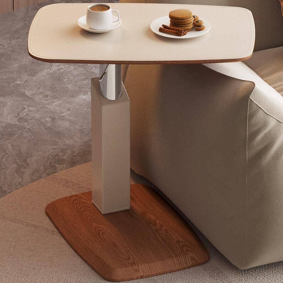 GUYII Meubella Bijzettafels 59.7*40*56.9cm【Liftbaar tot circa 77 6 centimeter】 Salontafel Hoogte verstelbare Bijzettafel Modern Houten Side Table met Liftfunctie voor Woonkamer slaapkamer hoeken en kantoor