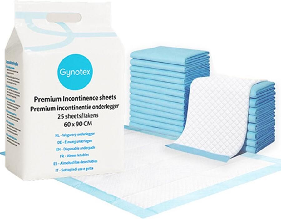 Gynotex Premium incontinentie bed onderleggers -wegwerp incontinentie onderleggers -matrasbeschermers 60 x 90 cm tot 1400 ml absorptie 25 stuks - Foto 3