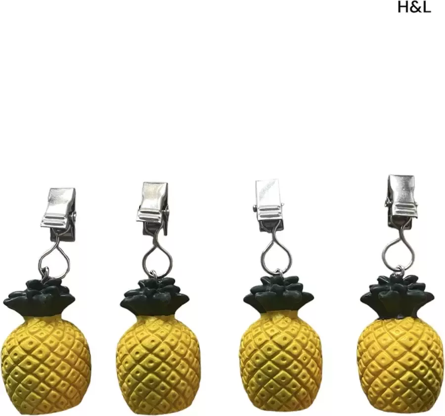 H&L Luxe tafelkleed gewichten ananas extra zwaar tafelkleed klemmen set van 4