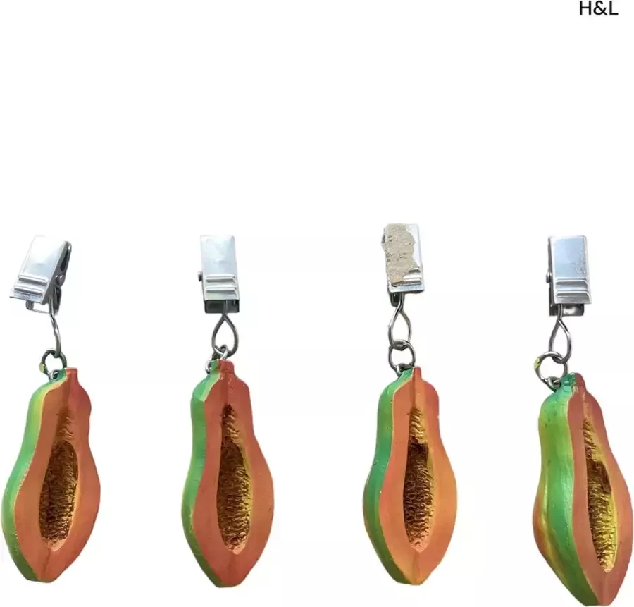 H&L Luxe tafelkleed gewichten papaya tafelkleed klemmen set van 4