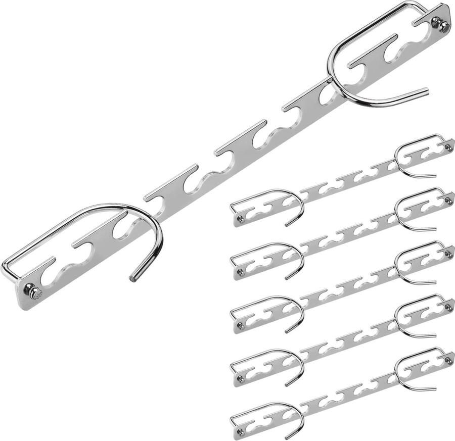 H&S Alliance H&S Meervoudige kleerhangers van metaal ruimtebesparend 6-in-1 broekhanger & broekrek duurzaam antislip meervoudige broekophanging & overhemden kleerhanger voor kledingkast