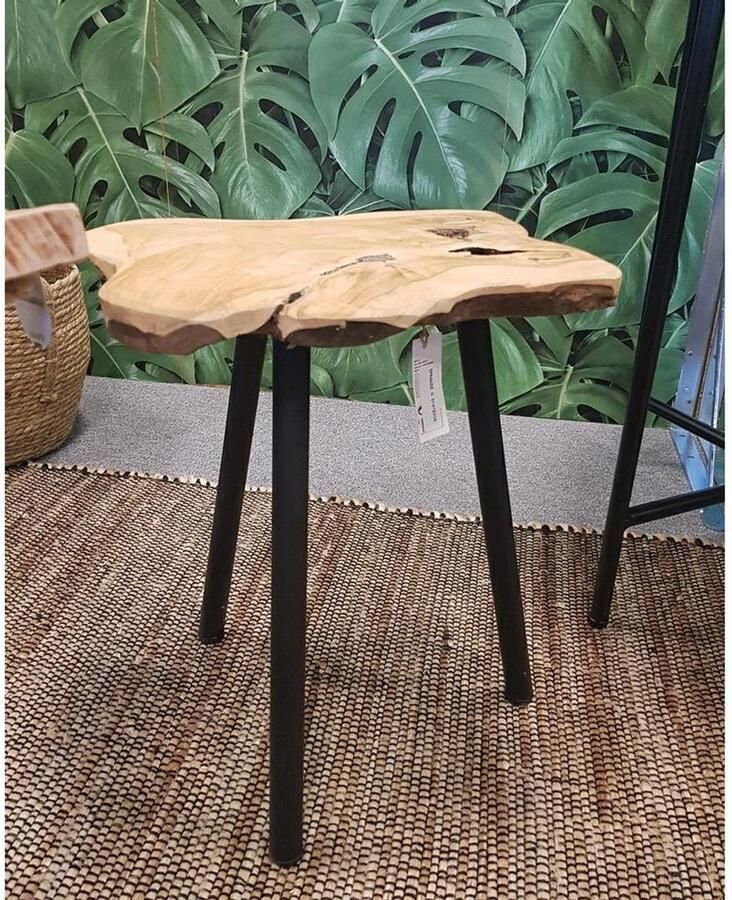 H&S Collection H&S-Collection-Bijzettafel-40-cm-teakhout - Foto 2