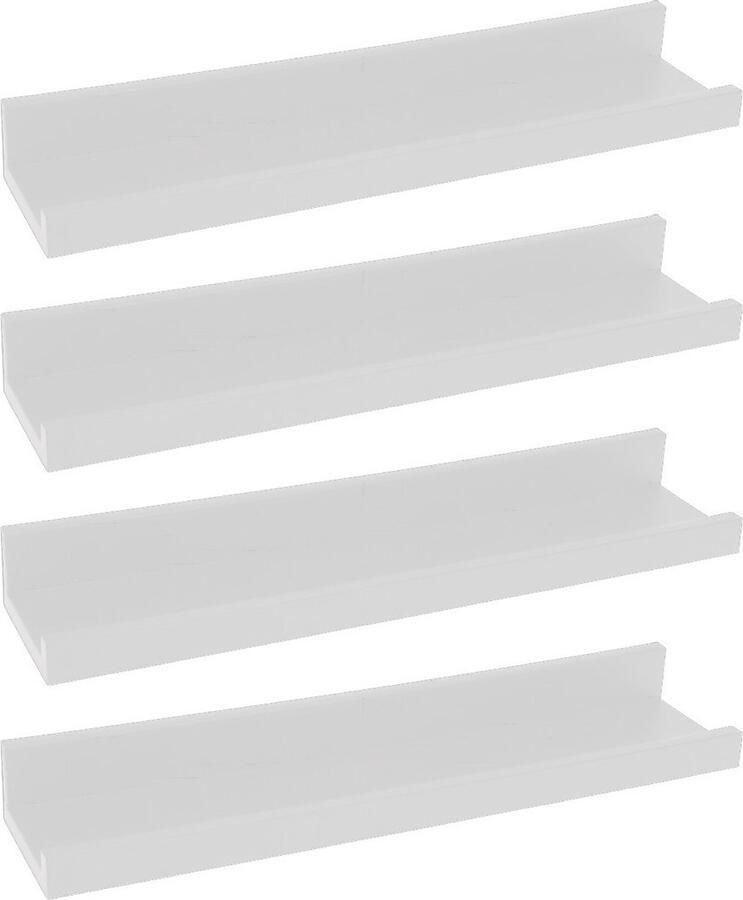 H&S Collection fotoplank 2x 2-delig wit kunststof 30 cm Displayrek wandplank