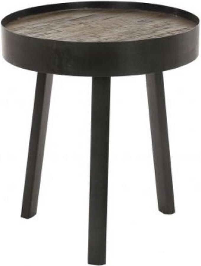 H2O Collection Hoyz Bijzettafel Teca Ø45 Zwart Rond 45x45x52