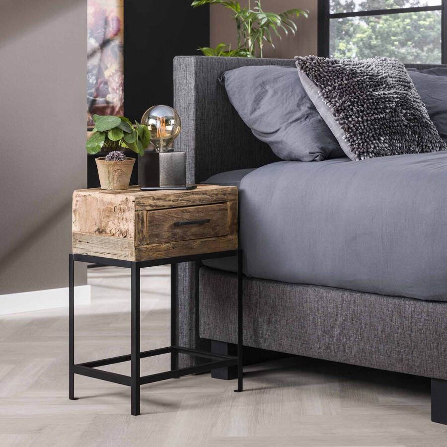 Hoyz Collection Hoyz Nachtkastje Lodge Zwart 1 Lade 40x30x60