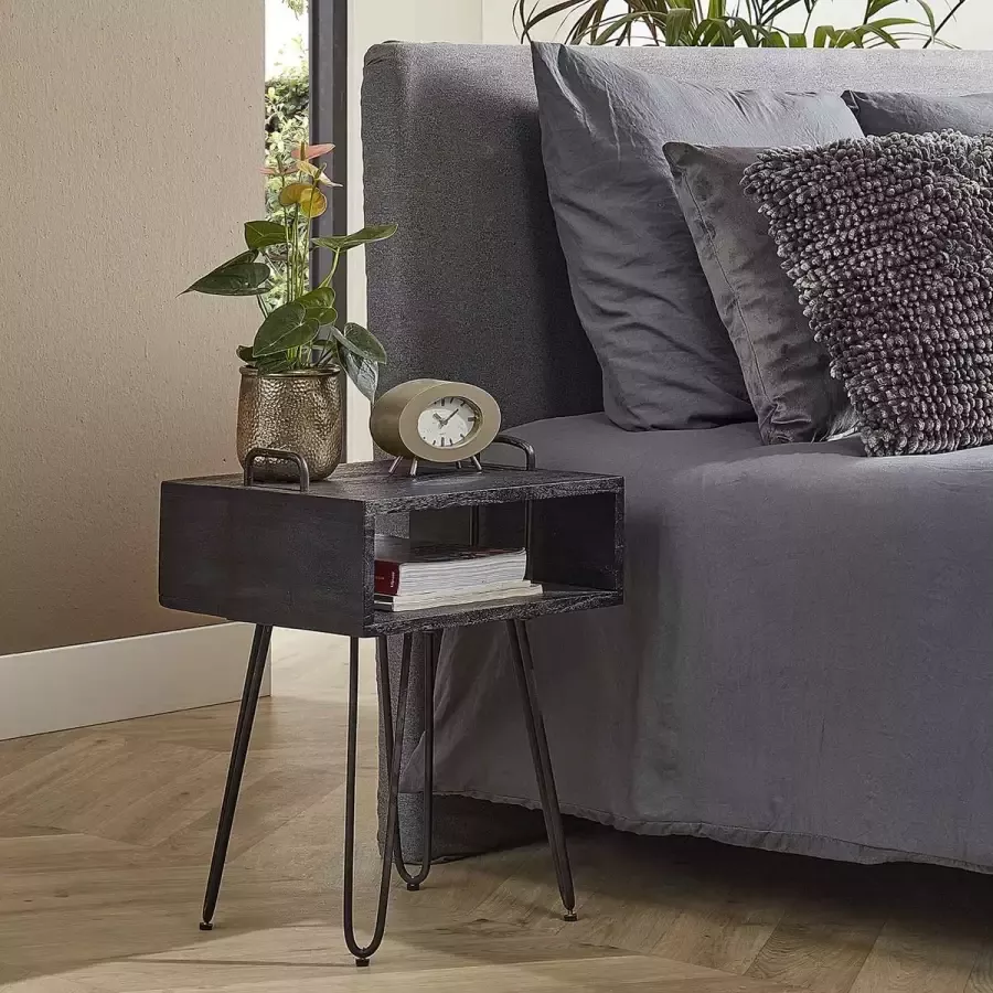 Hoyz Collection D Hoyz Nachtkastje Open Vak Yucon Zwart 40x34x58 - Foto 2