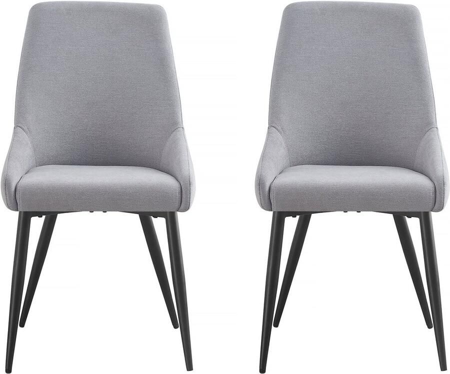 Habitat & Jardin Set van 2 stoelen stof eetkamerstoel bureaustoel Lyne Grijs