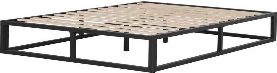 Habitat & Jardin Tweepersoonsbed bedframe bed metaal 140 x 190 cm Zwart