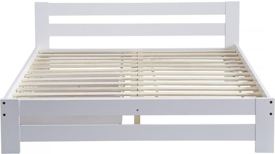 Habitat & Jardin Tweepersoonsbed met lade houten bed bedframe Lola 140 x 190 cm Wit