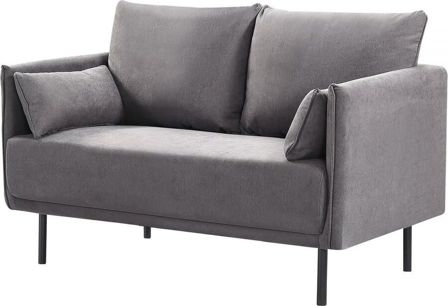 Habitat et Jardin Bank bankstel meubel stof Rudy 132 x 78 x 88 cm 2 zits Grijs Donkergrijs