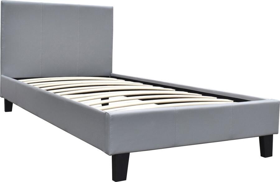 Habitat et Jardin Eenpersoonsbed frame bed Lina 90 x 190 cm Grijs lichtgrijs