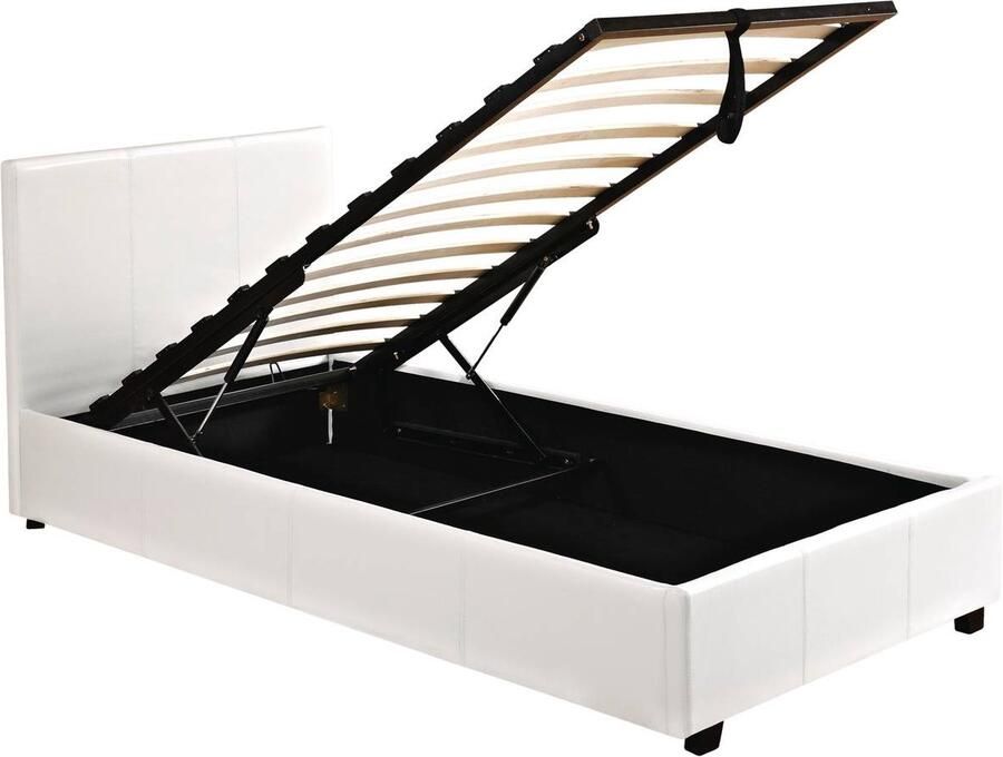 Habitat et Jardin Eenpersoonsbed met opbergruimte bed Carla 90 x 190 cm Wit