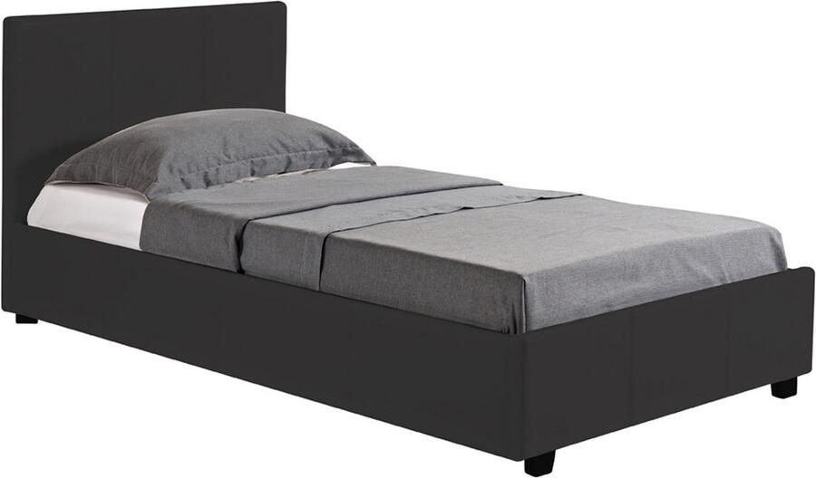 Habitat et Jardin Eenpersoonsbed met opbergruimte bed Carla 90 x 190 cm Zwart