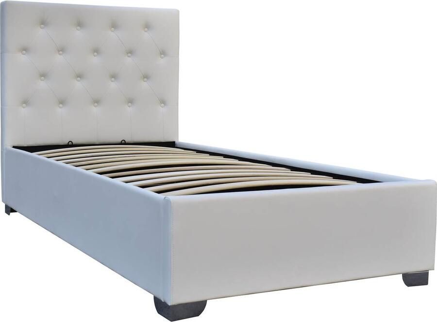 Habitat et Jardin Eenpersoonsbed met opbergruimte TINO 90 × 190 cm Wit