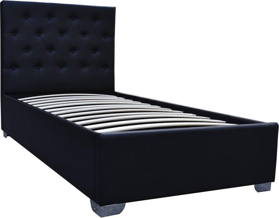 Habitat et Jardin Eenpersoonsbed met opbergruimte TINO 90 × 190 cm Zwart