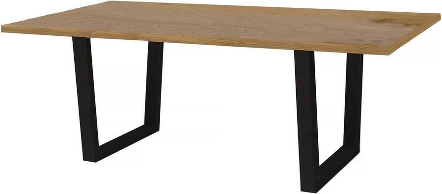 Habitat et Jardin Eettafel keukentafel tafel Hollywood 200 x 100 x 76 cm Eiken Zwart