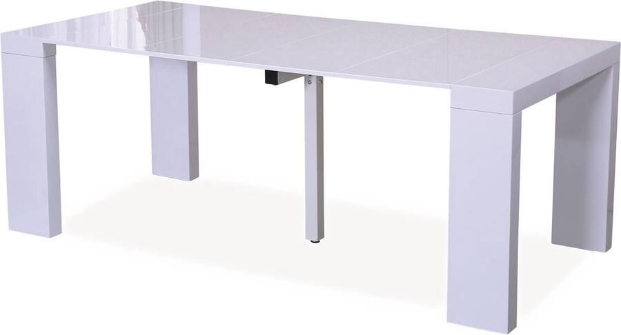 Habitat et Jardin Eettafel uitschuifbaar keukentafel tafel Dina 200 40 x 94 x 75 cm Wit gelakt
