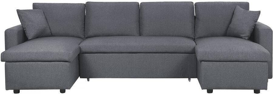 Habitat et Jardin Hoekbank slaapbank U-bank stoffen bank meubel Alain 3 zits Grijs