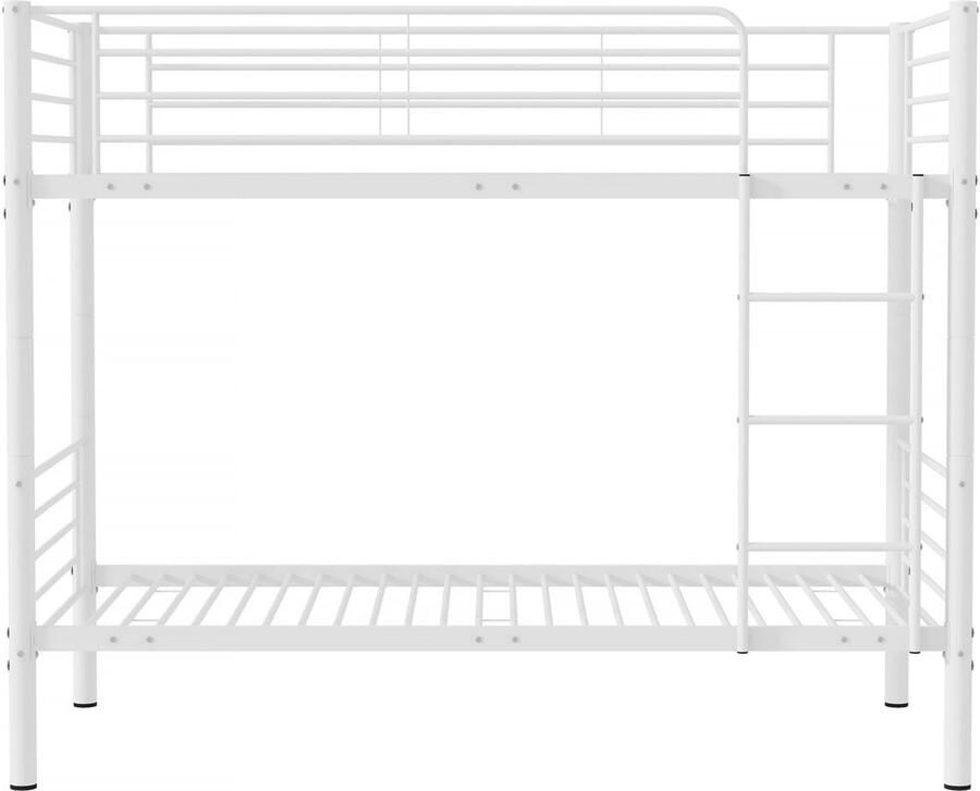 Habitat et Jardin Stapelbed twee eenpersoonsbedden metaal ADAM inclusief lattenbodem 90 x 190 cm Metaal Wit
