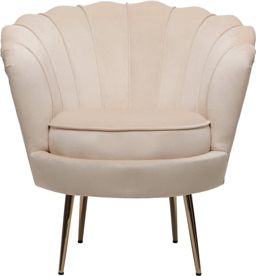 Habitat et Jardin Stoel fauteuil velours fluweel Floria 70 x 73 x 76 cm Beige lichtbruin