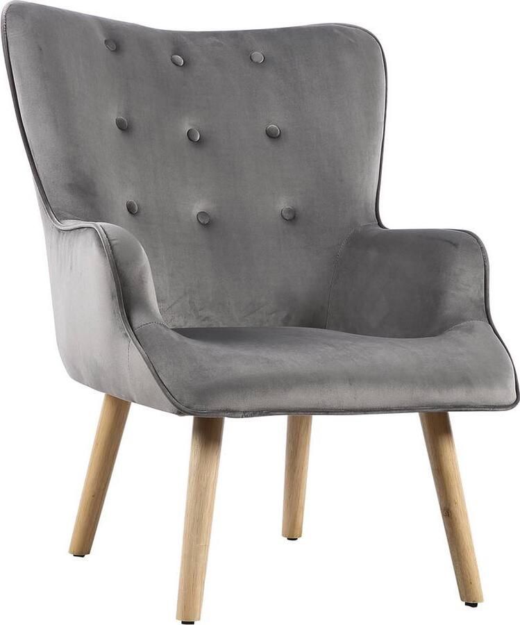 Habitat et Jardin Stoel fauteuil velours Scandinavisch design Odense 73 x 81 x 92.5 cm 1 zits Grijs