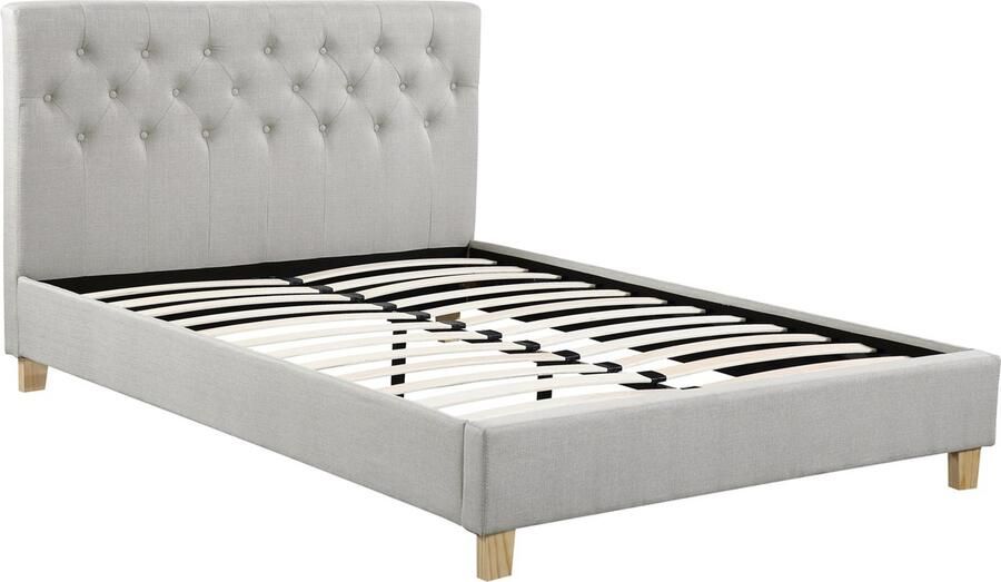 Habitat et Jardin Tweepersoonsbed bed bedframe Emmy 140 x 190 cm Beige lichtbruin