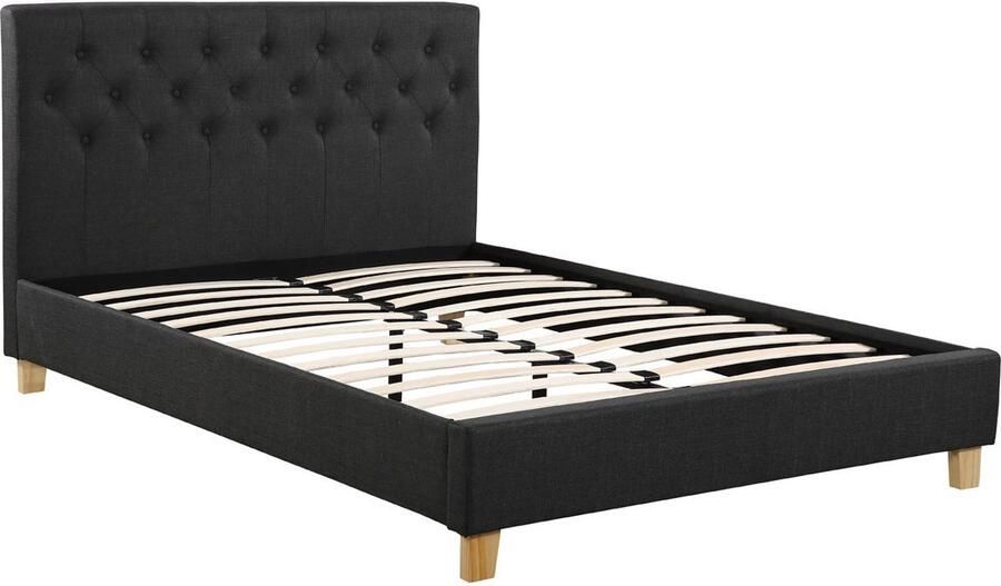 Habitat et Jardin Tweepersoonsbed bed bedframe Emmy 160 x 200 cm Grijs Donkergrijs