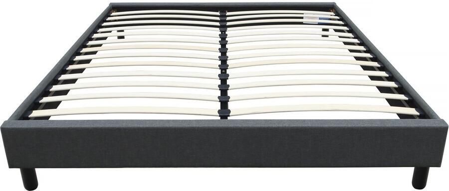 Habitat et Jardin Tweepersoonsbed bedframe bed Andy stof 160 x 200 cm Grijs antraciet