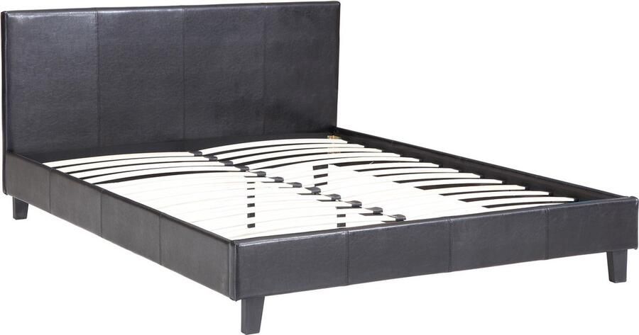 Habitat et Jardin Tweepersoonsbed frame bed Lina 160 x 200 cm Zwart