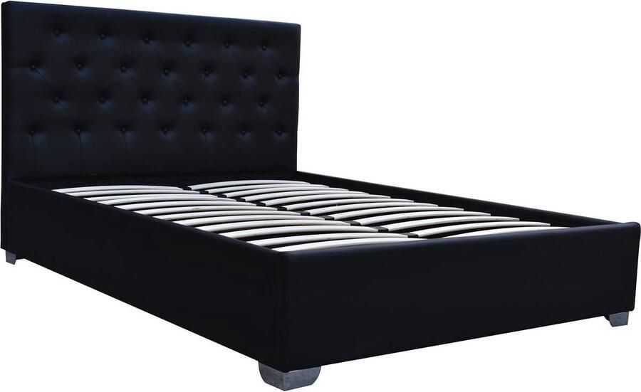 Habitat et Jardin Tweepersoons bed met opbergruimte TINO 140 × 190 cm Zwart