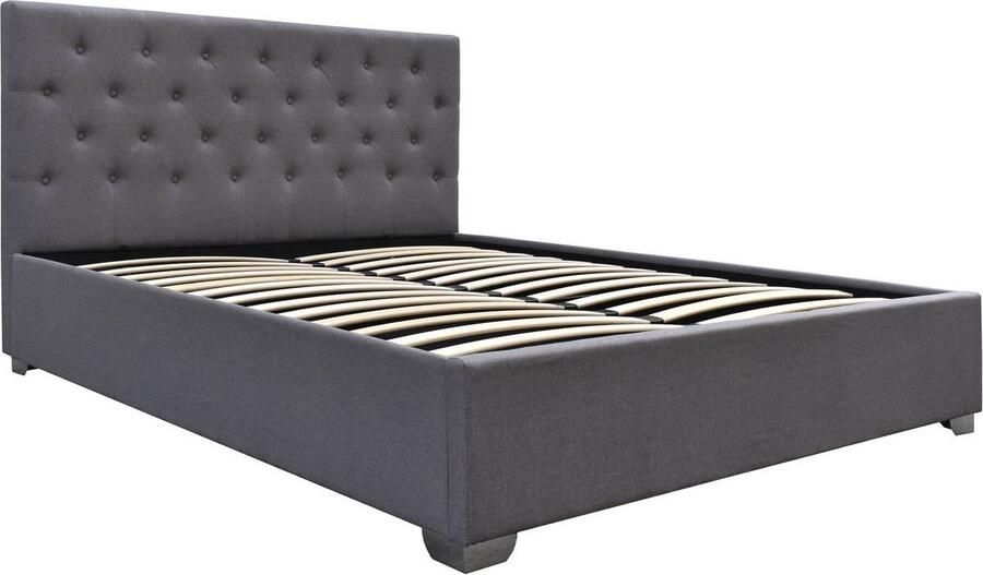 Habitat et Jardin Tweepersoonsbed met opbergruimte Tino 140 × 190 cm Grijs