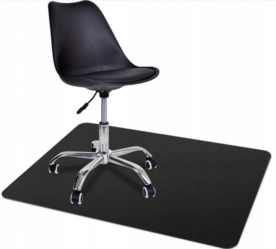 Hacchi Bureaustoelmat PVC 90x120cm Vloermat bureaustoel Vloerbeschermer Gerecycled Beschermt Harde Vloeren Zwart