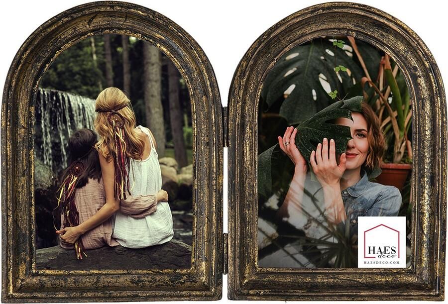 HAES deco Duo Fotolijst 10x15 Farm Living kleur Bruin formaat 26x3x18 cm voor foto 10x15 cm (2)