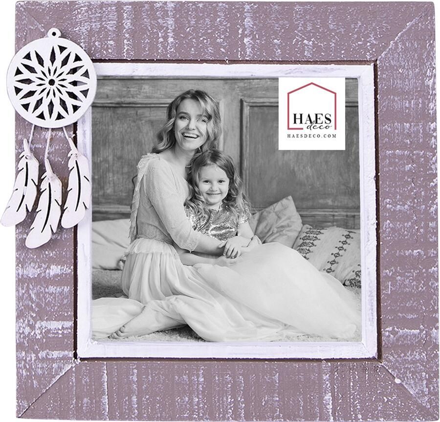 HAES deco Fotolijst 10x10 Farm Living kleur Grijs formaat 14x1x14 cm voor foto 10x10 cm