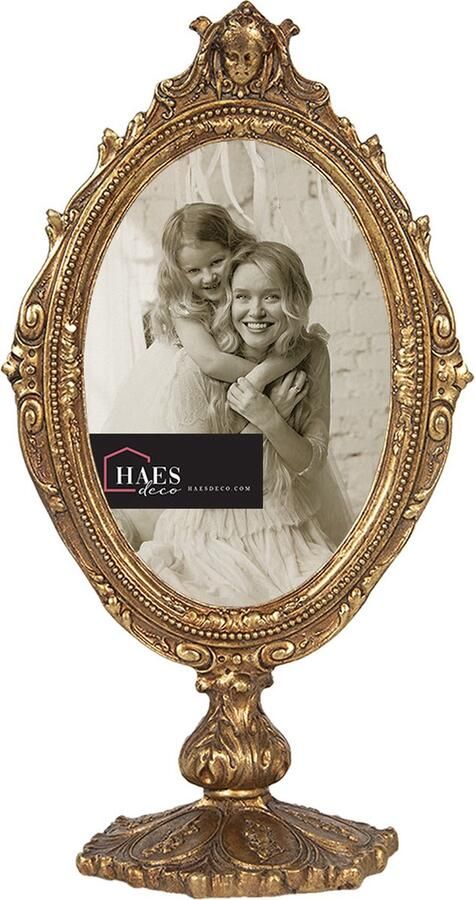 HAES deco Fotolijst 10x15 Dramatic Chic kleur Goudkleurig formaat 14x9x26 cm voor foto 10x15 cm