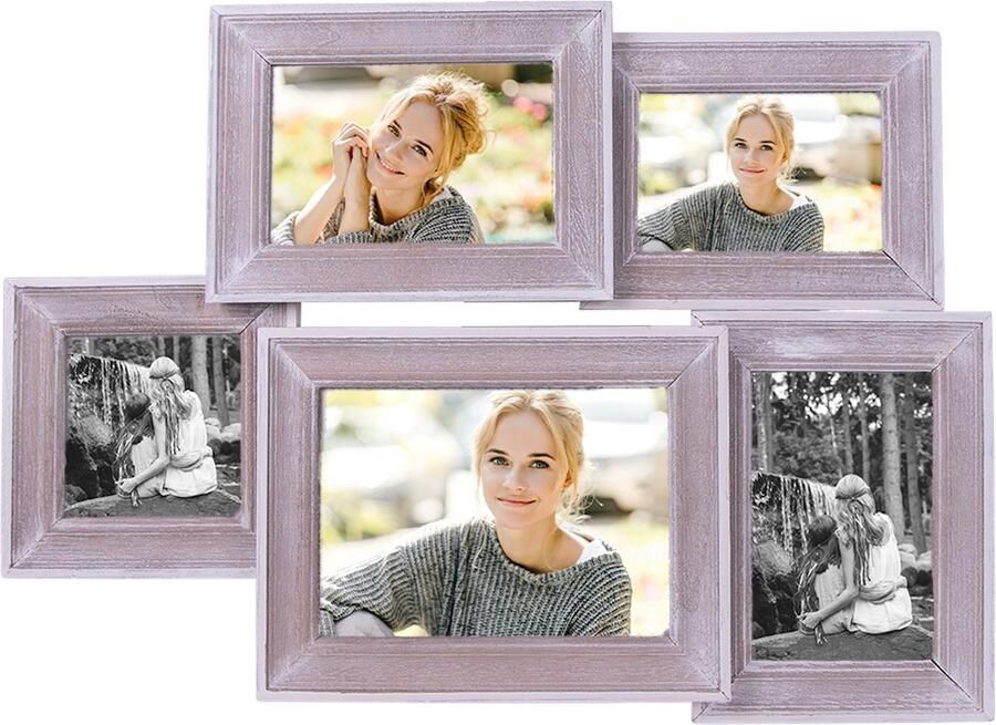 HAES deco Fotolijst 10x15 Farm Living kleur Bruin formaat 49x3x36 cm voor foto 10x10 18x13 13x9 10x15 15x10 cm