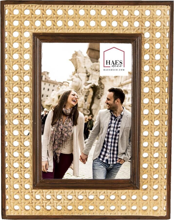 HAES deco Fotolijst 10x15 Loving Chic kleur Bruin formaat 18x1x23 cm voor foto 10x15 cm